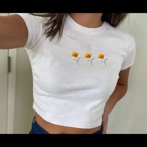 Brandy Melville Flower Crop Top